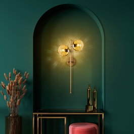 Opviq Benek - 15 - 14424 Lámpara de Pared Amarillo y Dorado